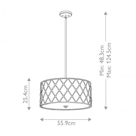 Lámpara colgante Brown Lattice L (4 luces)