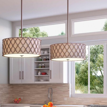 Lámpara colgante Brown Lattice L (4 luces)