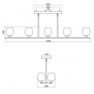 Ceiling lamp Rubin (10 lights)