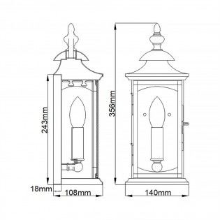 Aplique de pared de exterior Market Square S