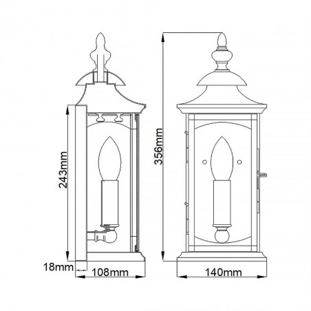 Aplique de pared de exterior Market Square S