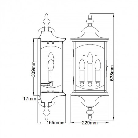 Aplique de pared de exterior Market Square L