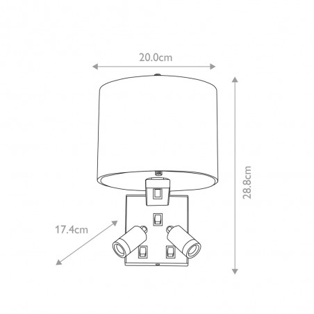 Aplique de pared con lectores LED Belmont (2x1W)