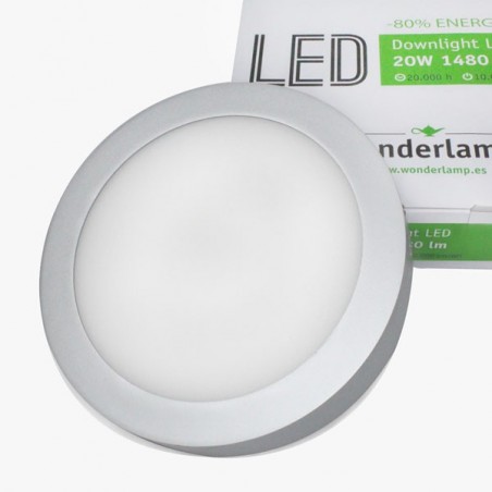 Downlight LED Round 20W surface (grey) - Wonderlamp