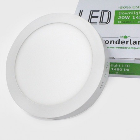 Rundes LED-Downlight 20W Oberfläche (weiß) - Wonderlamp