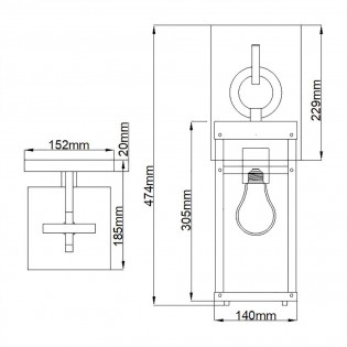 Aplique de pared de exterior Porter