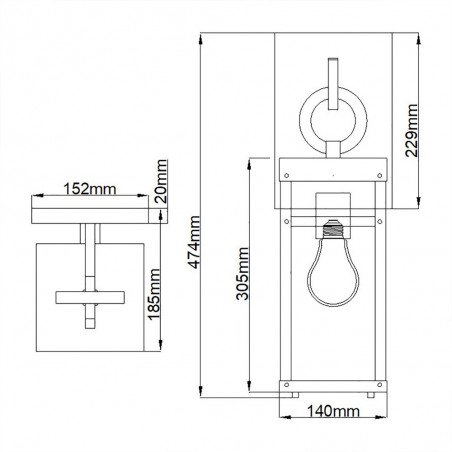 Aplique de pared de exterior Porter