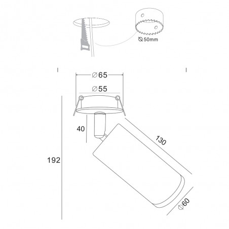 Recessed Ceiling Spotlight Focus