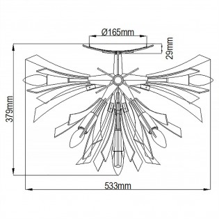Ceiling Flush Light Vida (9 lights)