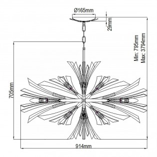 Lámpara de techo Vida W (13 luces)