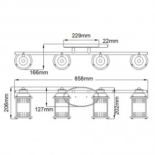 Bathroom's Wall Lamp Ashland Bay (4 lights)