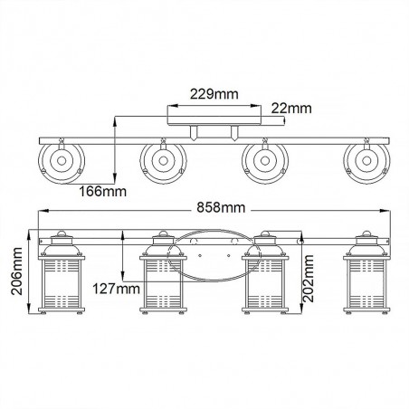 Bathroom's Wall Lamp Ashland Bay (4 lights)