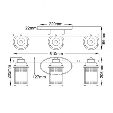 Bathroom's Wall Lamp Ashland Bay (3 lights)