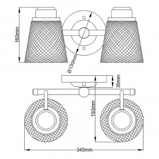 Aplique de pared Hudson (2 luces)