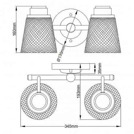 Bathroom's Wall Lamp Hudson (2 lights)