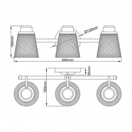 Bathroom's Wall Lamp Hudson (3 lights)