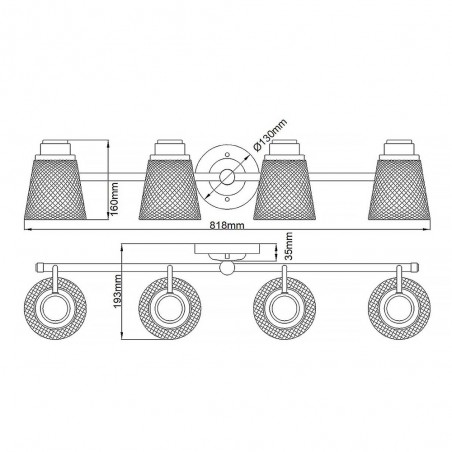 Bathroom's Wall Lamp Hudson (4 lights)