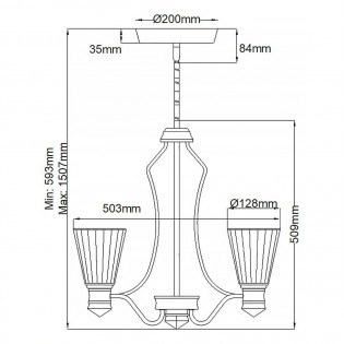 Lámpara de araña LED Kayva (4x6W)