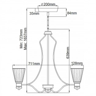 Lámpara de araña LED Kayva (6x6W)