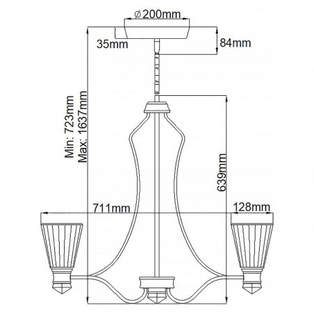 Lámpara de araña LED Kayva (6x6W)