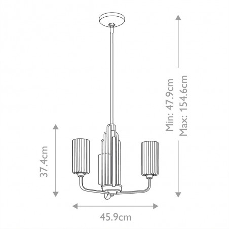 Chandelier Kimrose (3 lights)