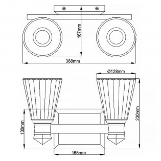 Aplique de pared LED para baños Kayva (2x6W)