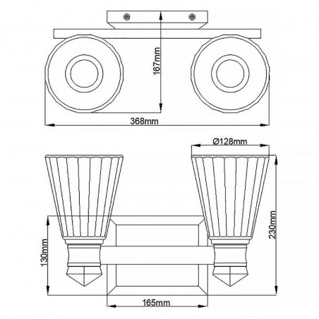 Aplique de pared LED para baños Kayva (2x6W)