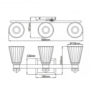 Bathroom's LED Wall Lamp Kayva (3x6W)