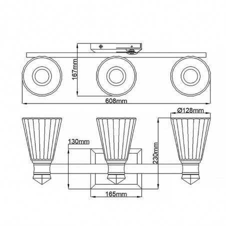 Aplique de pared LED para baños Kayva (3x6W)