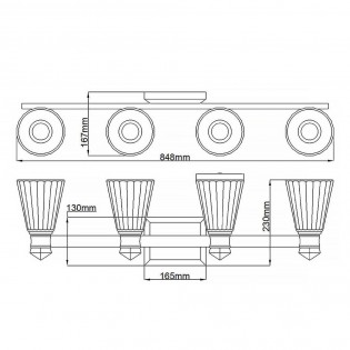 Aplique de pared LED para baños Kayva (4x5.5W)
