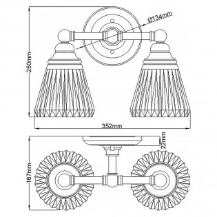 Bathroom's Wall Lamp Keynes (2 lights)