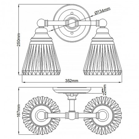 Bathroom's Wall Lamp Keynes (2 lights)