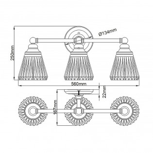 Bathroom's Wall Lamp Keynes (3 lights)