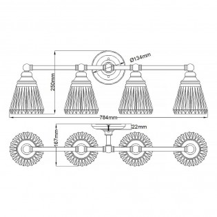 Bathroom's Wall Lamp Keynes (4 lights)