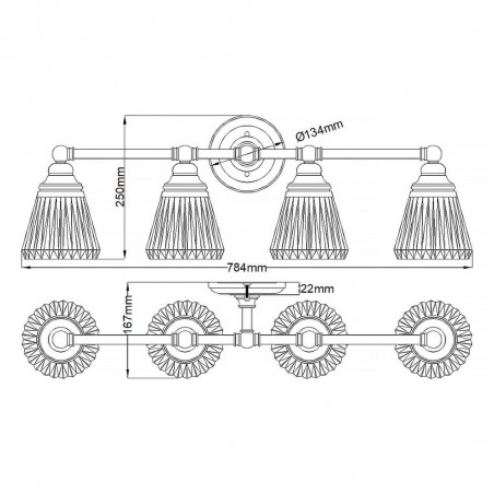 Bathroom's Wall Lamp Keynes (4 lights)