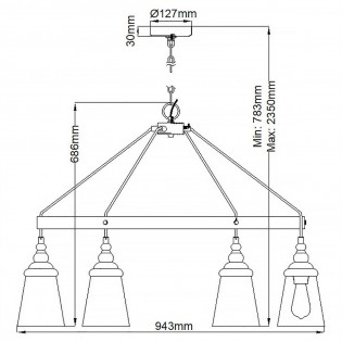 Lámpara de techo Loras (6 luces)