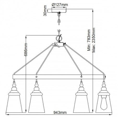Lámpara de techo Loras (6 luces)