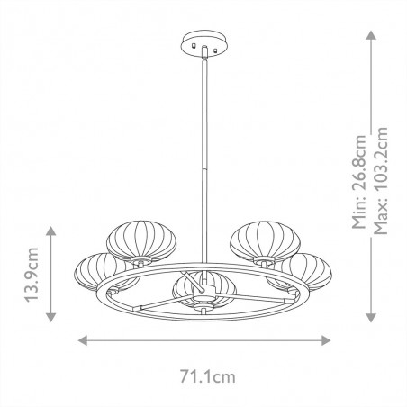 Lámpara colgante para baños Pim (5 luces)