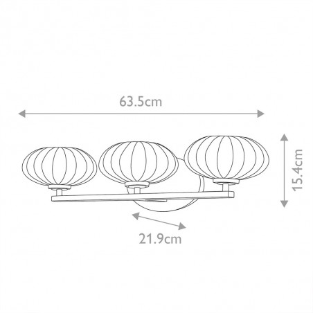 Aplique de pared para baños Pim (3 luces)