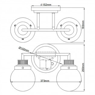 Aplique de pared para baños Poppy (2 luces)
