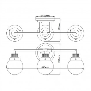 Aplique de pared para baños Poppy (3 luces)