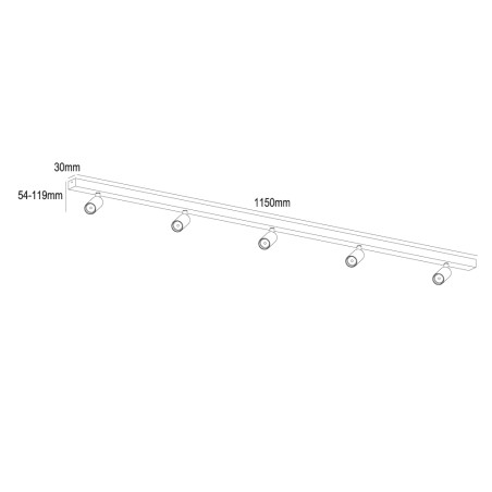 Ceiling Track Spotlights Slim (5 lights)