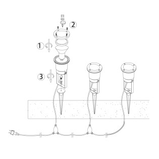 Pack of 3 spotlights with spike Ubangi