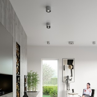 Noto 1-light surface spotlight, cement