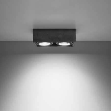 Foco de superficie Meni 2 luces, acabado cemento