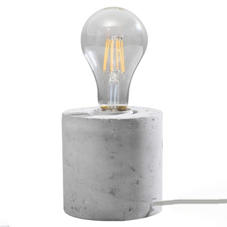 Lion cement table lamp