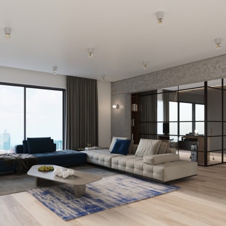 Lion cement table lamp