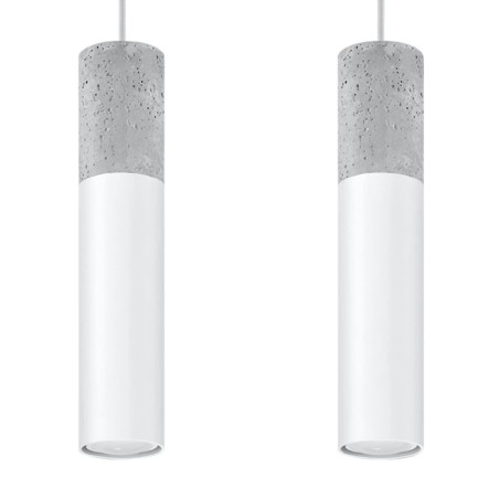 Nivoto white pendant lamp, 2 lights