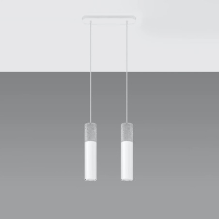 Nivoto white pendant lamp, 2 lights