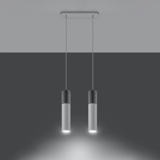 Nivoto white pendant lamp, 2 lights
